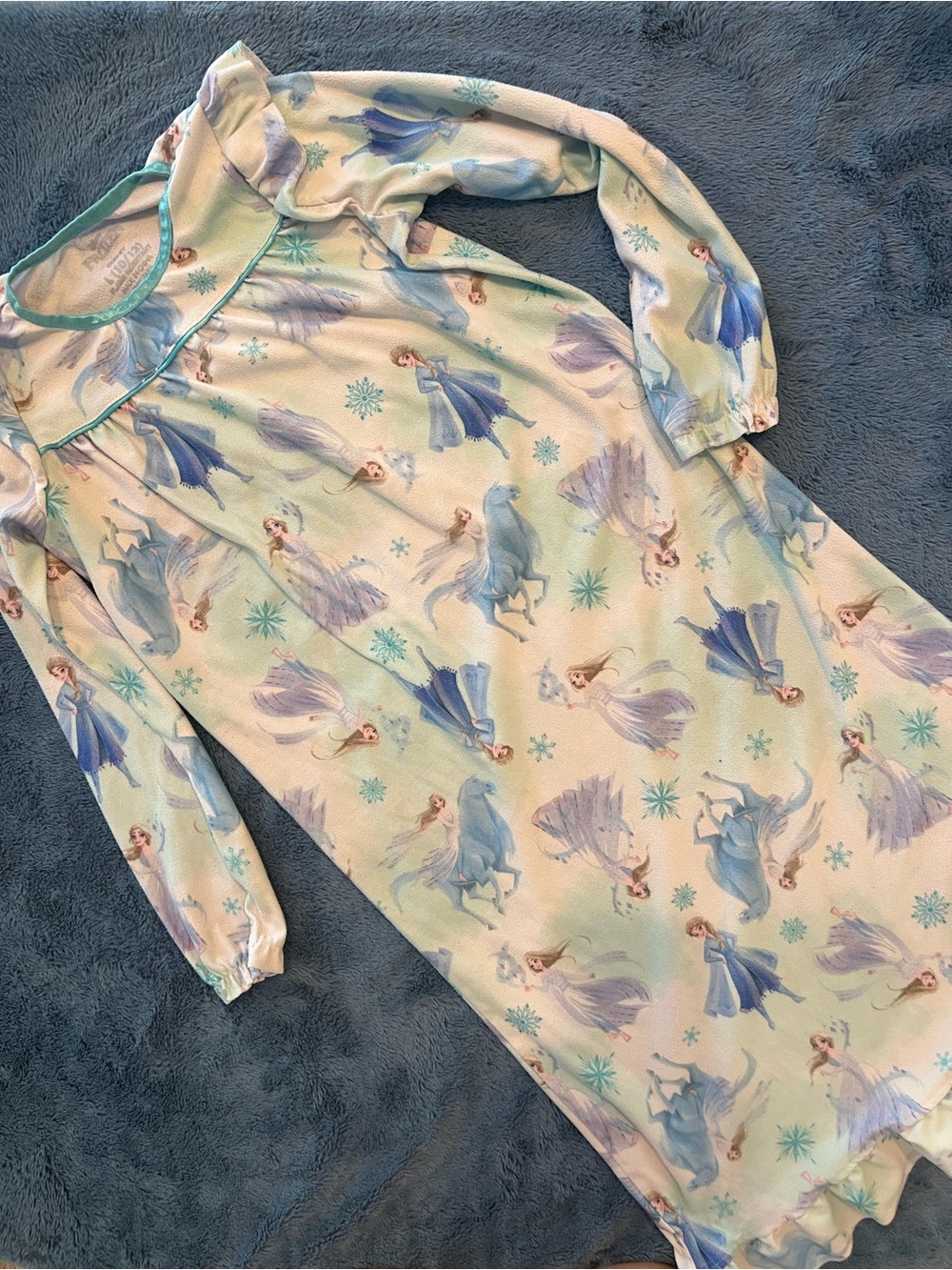 Disney Light Blue Frozen Anna & Elsa Long Sleeve Nightgown
